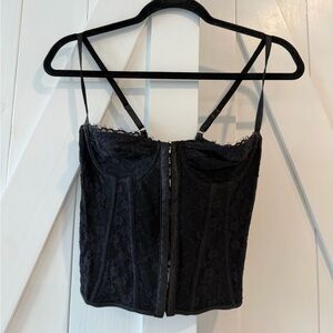Black Lace Corset Bustier Top (Size S)